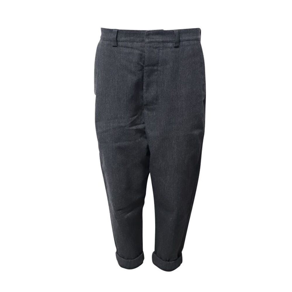 Ami Paris Oversized Chino Trousers in Grey Wool